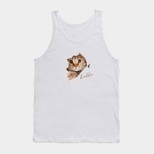 Cute Cat Hello Tank Top